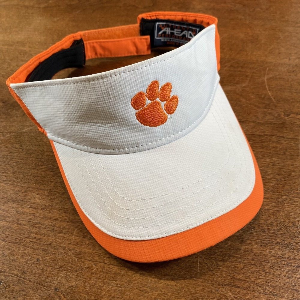 Clemson Tigers Football Visor AHead White And Orange SEC Football Go Tigers!